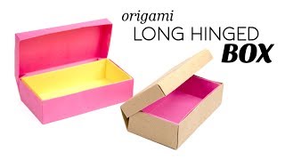 Origami Long Hinged Box Tutorial  DIY  Paper Kawaii [upl. by Mellman89]