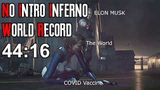 Resident Evil 3 No Intro Inferno Speedrun World Record  4416 [upl. by Busch951]