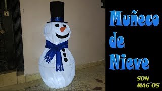 Muñeco de Nieve GIGANTE con Luces  How to Make Snowman DIY [upl. by Inal]