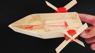 Make an Elastic Band Paddle boat [upl. by Ahsenauq403]