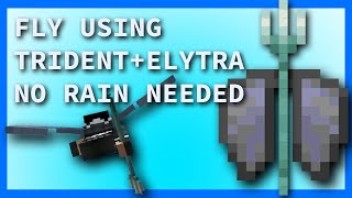 How to FLY HIGH using RIPTIDE TRIDENT and ELYTRA  Minecraft [upl. by Aicilihp74]