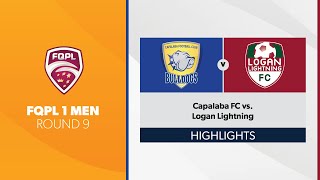 FQPL 1 Men R9  Capalaba FC vs Logan Lightning Highlights [upl. by Notneiuq525]