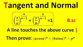 Tangent and Normal most important question  How to solve easily   focus Bsc [upl. by Sherborne]