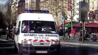 Ambulance SAMU Paris France French siren NECKER [upl. by Rodenhouse]