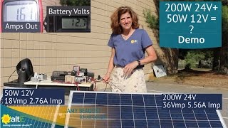 Mismatched Solar Panels  What happens 200W 24V with a 50W 12V [upl. by Yekim]