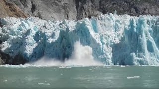 Massive Glacier Calving  Alaska  Lindblad Expeditions [upl. by Autrey222]