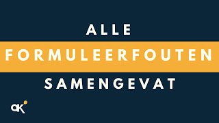 Alle formuleerfouten samengevat [upl. by Anaiviv]