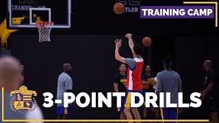 Lakers Training Camp Practice Footage 3Point Shooting Drills [upl. by Dlonyar]