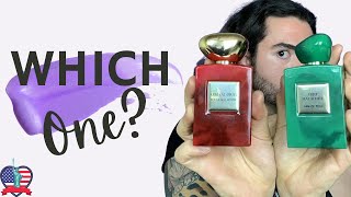 Rouge Malachite vs Vert Malachite  Armani Privé  Fragrance Review [upl. by Horatius]