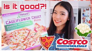 Costco Cauliflower Pizza Review Miltons Thin amp Crispy Cauliflower Crust Pizza Roasted Vegetables [upl. by Yoko]