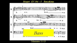 Mozart  KV194  Missa Brevis in D major  5Benedictus  Bass [upl. by Cornwall]