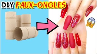 DIYCOMMENT FAIRE DES FAUX ONGLES IMPERMÉABLES À LEAU AVEC DU PAPIER TOILETTE  SANS COLLE À ONGLES [upl. by Oderfla493]