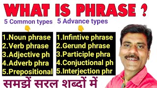 Phrases in Englishphrase in English grammar phrase and clause [upl. by Robena]