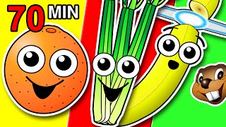 Fruit amp Veggies Songs Collection  Learn Fruit  Vegetable Names Colors Colours  Nursery Rhymes [upl. by Yaja]