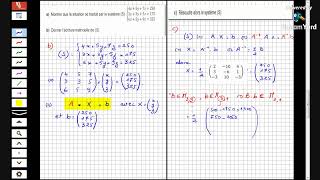 Correction Exercice Matrice Bac Eco 2020 [upl. by Drooff]