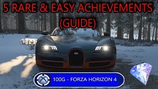 Forza Horizon 4  5 RARE but Easy Achievements GUIDE [upl. by Enutrof851]