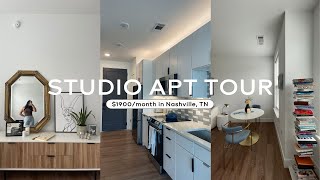 STUDIO APARTMENT TOUR in Nashville TN  neutral cozy modern [upl. by Phineas446]