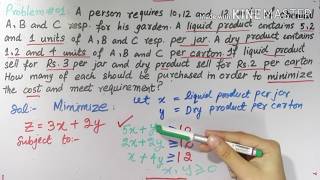 Linear programming problem Word problem [upl. by Aihsatan]