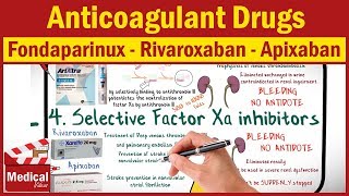 Pharmacology CVS 24 Anticoagulant Drugs Part 4 Factor Xa inhibitor Fondaparinux  Rivaroxaban [upl. by Reinaldo]