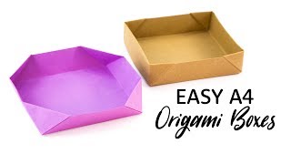 Easy Origami Boxes Tutorial  DIY Boxes  Paper Kawaii [upl. by Sella]