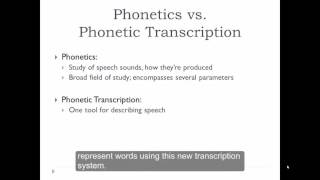 Phonology and Phonetic Transcription Part 1 Introduction [upl. by Wurtz]