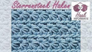 Uitleg Sterrensteek Stersteek Star Stitch Haken  Haakinformatie [upl. by Rai67]