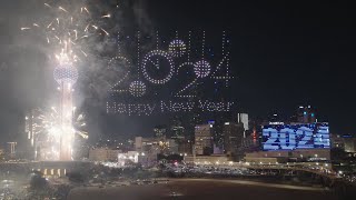 NEW YEARS Drone Show at Dallas Reunion Tower [upl. by Ravo]