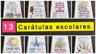 13 carátulas para tus cuadernos  Carátulas 2021 short [upl. by Yelserp729]