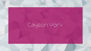 Cayson York  appearance [upl. by Dempster]