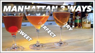 How To MAKE A MANHATTAN Cocktail 3 Ways [upl. by Ynohtnaeoj354]