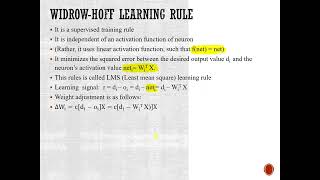 Widrow Hoff Learning Rule [upl. by Anahsohs]