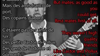 Les copains dabord  Georges Brassens  live performance  French and English lyrics [upl. by Natsyrt]