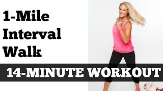 1 Mile Fast Interval Walk  Low Impact Indoor Power Walking Jogging Workout [upl. by Portia]