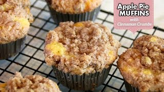 APPLE PIE Muffins with Cinnamon Crumbs [upl. by Akenom]