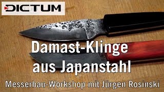 DamastKlinge aus Japanstahl 2  Messergriffe und Finishing  DICTUM Kursimpressionen [upl. by Ecallaw]