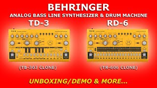 🙂 BEHRINGER TD3 Synthesizer amp RD6 Drum Machine  UNBOXING  DEMO amp MORE [upl. by Amjan]