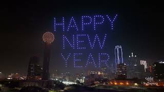 Reunion Tower Over the Top New Years Eve 2021 Drone Light Show  Dallas Texas  225 Drones [upl. by Eelsew]