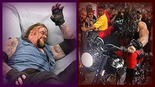 Kane Chokeslams The Undertaker Through The Ring amp Rides His Motorcycle 81400 [upl. by Yluj278]