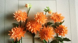 ABC TV  How To Make Dahlia Paper Flower From Crepe Paper  Craft Tutorial [upl. by Valery]