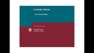 Lezioni di diritto privato F 01 Il contratto Nozione [upl. by Ynattyrb]