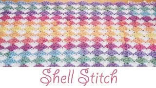 Stunning Crochet Shell Stitch  Blanket  Scarf beginner friendly [upl. by Lotte]