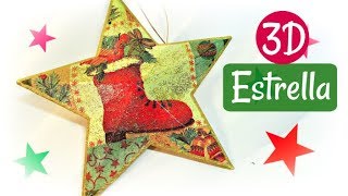 Como hacer ESTRELLAS 3D fácil Manualidades de Navidad [upl. by Wilhelmine]