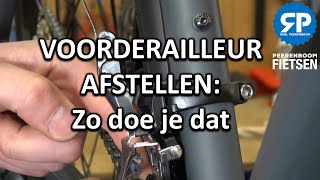 VOOR DERAILLEUR AFSTELLEN Racefiets mountainbike trekkingfiets Zo doe je dat [upl. by Leirud140]