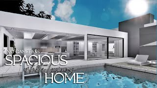 Bloxburg No Gamepass  Spacious White Luxury Home  Family Modern Mansion Speebuild [upl. by Rist471]