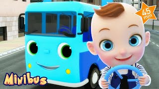 Wheels On The Bus  with Minibus  Nursery Rhymes amp Kids Songs [upl. by Audras]