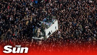 Qasem Soleimani funeral  Burial in Iran postponed after stampede  LIVE [upl. by Werdma]