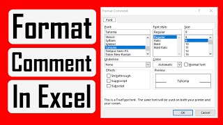 How to Format Comments in Microsoft Excel [upl. by Akeinahs]