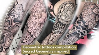 Geometric Tattoos Compilation  Sacred Geometry  Mandalas  Patterns  Dotwork [upl. by Coughlin]