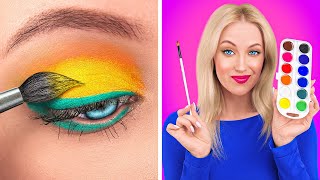 HOW TO SNEAK MAKEUP INTO CLASS  Back To School Beautiful Makeup by 123 GO [upl. by Ocko]