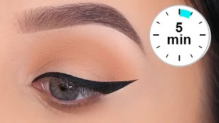 5 MINUTE Winged Eyeliner Tutorial [upl. by Yarazed562]